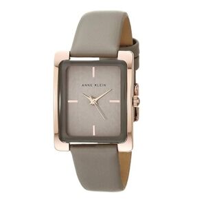 Stylish Women's Leather Strap Watch Gray /Rose Gold
